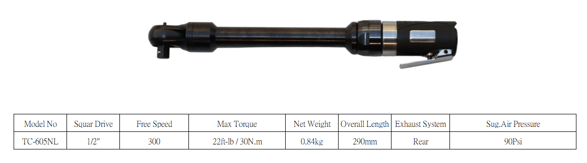 5 吋加長型氣動棘輪扳手(Air Ratchet Wrench Extended 5)規格表.png